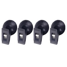 차량용 흡착식 햇빛가리개 클립 집게 4p 세트, 1세트, 블랙