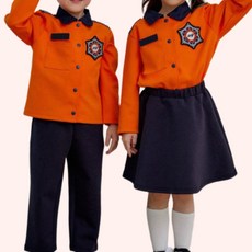 아기 유아 아동 어린이 소방관복 소방대원 할로윈 코스튬 소방관 119 역할의상 코스튬, 여아세트(상의+바지+넥타이), L(9호), 1개