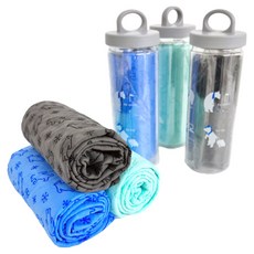 1+1 WM 습식 스포츠타월 물놀이 수영수건, 블루, 그레이, 2개