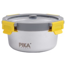 프랑스 PIKA 전자레인지 스텐 원형 도시락통, 1개, 650ml