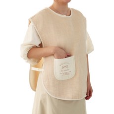 마롤로뜨 프리미엄 엄마 수유 조끼 턱받이 앞치마 가래개 침받이 트림패드, 1개, 1개입, 베이지_프리미엄 수유 앞치마