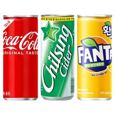 코카콜라 칠성사이다 환타 파인애플 3종 30캔 세트, 1박스, 245ml