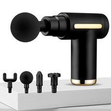 LCD 디스플레이 가정용 전동 마사지건 4종 헤드 교체형 (KC인증), 검은색, BX-720