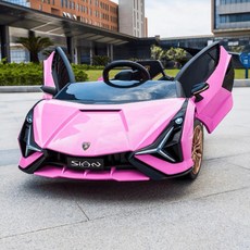 람보르기니 전기 자동차 장난감 전기자동차 유아전동차 어린이자동차 아기자동차 전동차장난감, 1개, 장미색