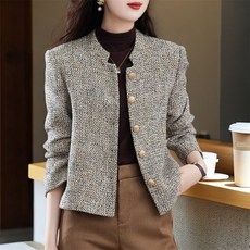 빌리즈빈 여성 봄 잔체크무늬 트위드 자켓 7837