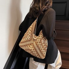 루카스 여성 데일리 라탄가방 여행 휴양지 숄더백