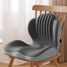 바른자세 메모리폼 등받이쿠션 요추 허리 쿠션, 1개, 그레이