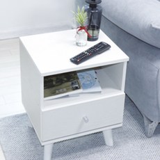 솔이솔문 철레일서랍 협탁 침대협탁 거실 쇼파 침실 서랍장 수납장, 화이트
