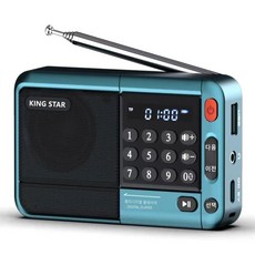 킹스타 효도라디오 K-83 + 듣고 또 듣는 인기가요 1007곡 전용 충전기 포함, 블루, K-83(블루)