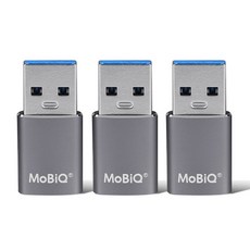 모비큐 A 타입 USB 3.2 to C타입 변환 OTG 10Gbps 고속 젠더 스페이스 그레이 3P, EM-ATC3P, 1세트