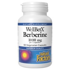 네추럴팩터스 베르베린 1000mg 베지테리안 캡슐, 3개