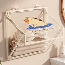 Bracketon 욕실용 복어 방수 벽걸이 수납, 투명색, 1개