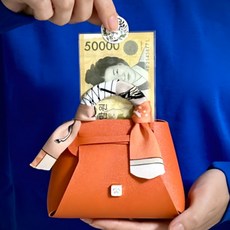 클라르떼 부모님 용돈 고급 선물 박스 가방, 오렌지, 1개