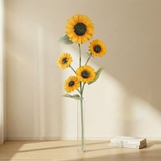 해바라기 조화 120cm 대형 5송이 금전운 액막이 압도적인 퀄리티, 1개, 120cm 5송이