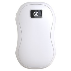 EIKER 듀이 핸드워머 양면 발열 휴대용 충전식 USB C타입 전기 손난로 보조배터리 5000mAh, 화이트
