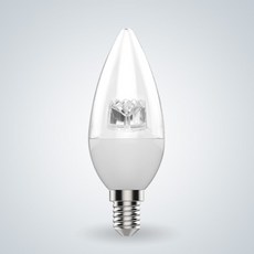 장수램프 LED 촛대구 램프 5W E14 투명 촛대전구, 전구색, 10개