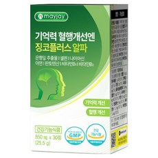 징코 플러스 은행잎 추출물 식약청인증 기억력 혈행 개선 메이제이, 4박스, 30정