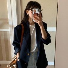 [플레르] 싱글 루즈핏 여성 버튼 자켓