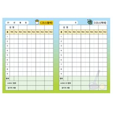 (반석컴퍼니) 파크골프 경기 기록지 스코어 카드 36홀용, 기본