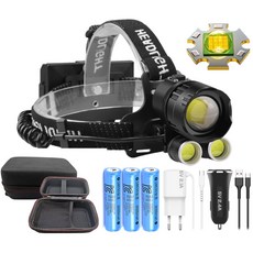 안전하이 XHP160 충전식 헤드랜턴 LED 헤드램프 해루질 등산 낚시 안전모 머리 랜턴 후레쉬 SH-353, 옵션2. 배터리 세트(9000mah), 1개