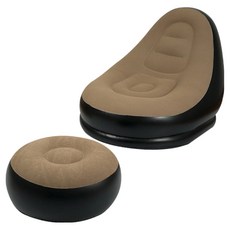 노마드레스트 에어빈백 1인용 에어소파 세트, 브라운