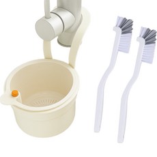 살림담다 원터치 음식물 물빠짐 거름망 청소 세트, 화이트, 1개