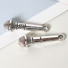 데코 장식 미니어처 파츠 액세서리 - 마이크 (실버)