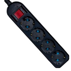 과부하차단 고용량 멀티탭 4000w 16A 냉장고 에어컨용 콘센트 블랙 4구, 1개, 검정, 3m