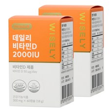 와이즐리 데일리 비타민D 2000IU, 2개, 60정