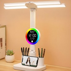 HUIJII 고휘도 다기능 접이식 학습 스탠드, 흰색