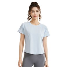 Emayfa여성 운동 반팔 티 런닝복 요가복