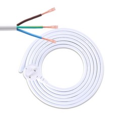 LED앤샵 전기코드선 전선 전기선 접지케이블 전원코드선 전선코드 1.5SQX3C (3M 5M) 220V 전기코드 파워코드 전원선 측면접지선 코드선 백색 회색, 5m, 화이트, 1개
