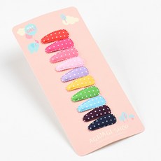 아기 베이비 유아 데일리 작은사이즈 미니 땡땡이 3센치 똑딱핀 머리핀 세트