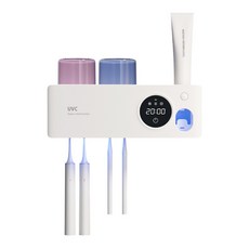 닥터하르 무선 휴대용 칫솔살균기 UV히팅 건조기 면도기 소독살균기 4구, 화이트