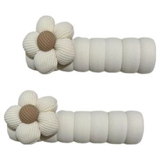 트랠리 꽃잎 문손잡이 보호쿠션 커버 2개입, 화이트