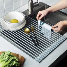 파피앙 롤타입 식기건조대 싱크대선반 실리콘선반 - 그레이(2사이즈/18rolls)