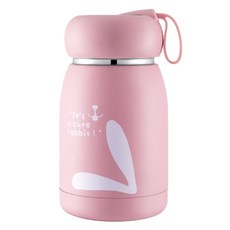 1+1 미니 텀블러 320ml 보온보냉병 토끼 텀블러, 핑크 단일, 1세트