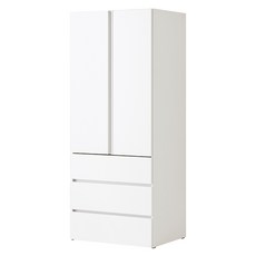 한샘 샘베딩 스테디 옷장 80cm(높이194cm) 행거서랍형 10종, A형 : 화이트무광도어+화이트몸통(A)