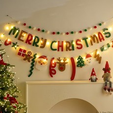 ROOICE 크리스마스장식 가랜드 +LED 조명 포함 파티소품SDDFD-3, TYPE-3