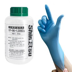 철공자 신에츠 실리콘 오일 KF-96-1000CS + 작업장갑 이형제 타이어 광택코팅제, 6세트, 1kg