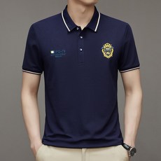 남성 반팔 폴로셔츠 자수 폴로티 중년 남성 여름 출근룩 오피스룩 비즈니스 캐주얼 쿨론 통기성 땀흡수 데일리 티셔츠