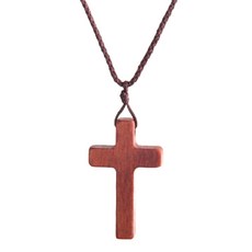 서플라이랩 핸드메이드 고급 원목 십자가 목걸이