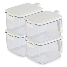 프랑코 눅눅해지지 않는 밀폐양념통 4P세트 (스푼증정) 화이트, 단품, 4개