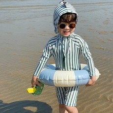 리틀오즈 남아용 우주복 래쉬가드 모자세트