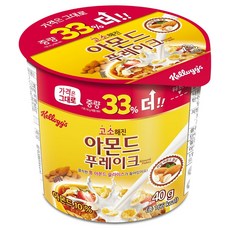 켈로그 아몬드 푸레이크 컵 시리얼, 40g, 6개