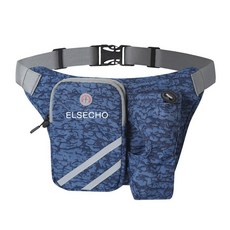 ELSECHO 미니 운동 등산 허리가방 물병힙색, 파란색