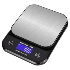Riwonas 디지털 방수형 주방저울 충전식 계량전자저울 가정용 고정밀도 저울 B28 1Kg/0.1g, 블랙