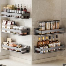 블랙 카본 스틸 벽걸이형 스파이스 랙