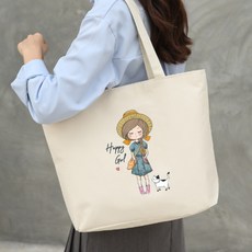드림플라이 에코백 여성 데일리 캔버스 토트 숄더백