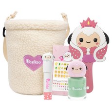 뿌띠슈 어린이 화장품 핸드백 가방 세트 초등학생 여아 5종 선물세트 뽀글이 가방+손거울+립크레용+매니큐어 네일+스티커, 1개, 뽀글이 가방 세트